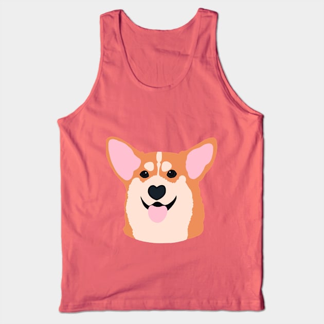 Corgi Smile Red Tank Top by Clarmeleon